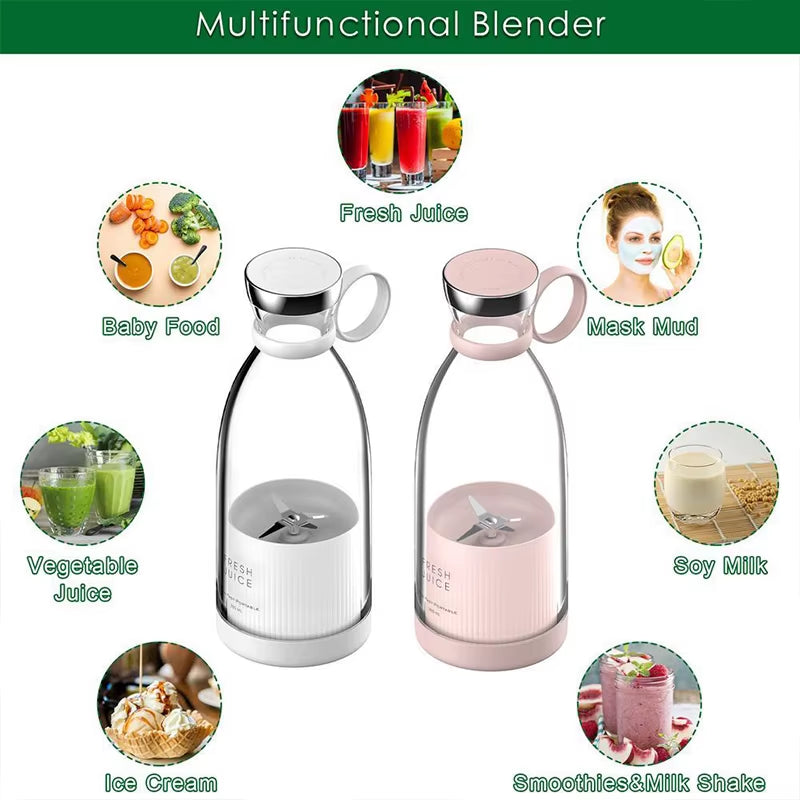 Portable Electric Smoothie Blender and Mini Travel Fruit Juicer Mixer USB Power Source for Busy On-The-Go Lifestyle